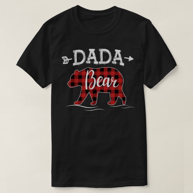 T-shirt Mens mignon Dada Ours rouge foncé Pleid Xmas Pyjam (Design devant)