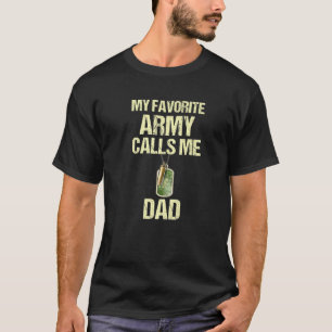 T-shirt Mens Mon Armée Préférée M'Appelle Papa Fière Milit