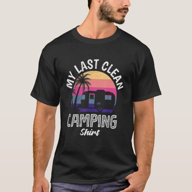 T-shirt Mens Mon Dernier Camping Propre (Devant)