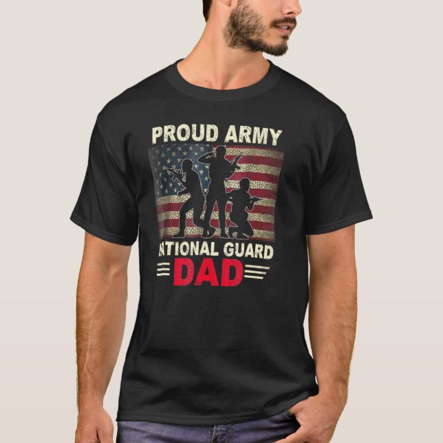 T-shirt Mens Mon Fils A Ton Dos Fière Garde Nationale Papa (Devant)