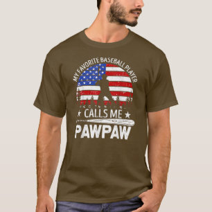 T-shirt Mens Mon Joueur De Baseball Préféré M'Appelle Pawp