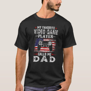 T-shirt Mens Mon Joueur Vidéo Préféré M'Appelle Papa Us