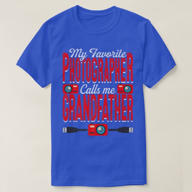 T-shirt Mens Mon photographe favori m'appelle grand-père (Design devant)