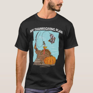 T-shirt Mens Mon plan d'action de grâces Turquie Pêche - D