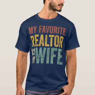 T-shirt Mens Mon Realtor Favori Est Ma Femme Mari Papa Vi