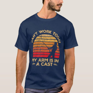 T-shirt Mens My Arm est dans le Sunset Cast Retro Pêche Po