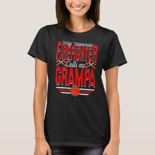 T-shirt Mens My Favori Firefighter M'Appelle Grampa Firef