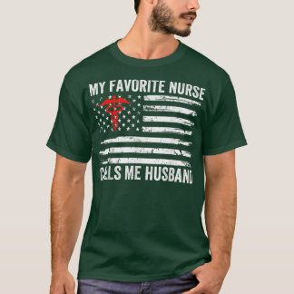 T-shirt Mens My Favori Nurse M'Appelle Mari American F
