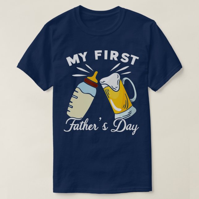 T-shirt Mens My First Fathers Day Funny Papa (Design devant)