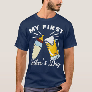 T-shirt Mens My First Fathers Day Funny Papa