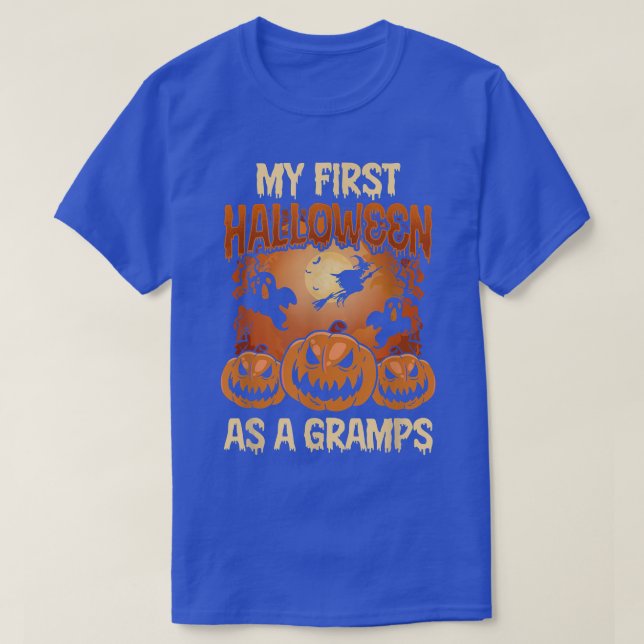 T-shirt Mens My First Halloween As A Gramps Grandfather Fa (Design devant)