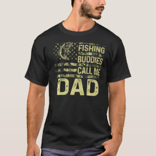 T-shirt Mens My Fishing Buddies Call Me Papa Patriotic For