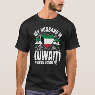 T-shirt Mens My Husband Is Kuwaiti Pride Flag Heritage Roo
