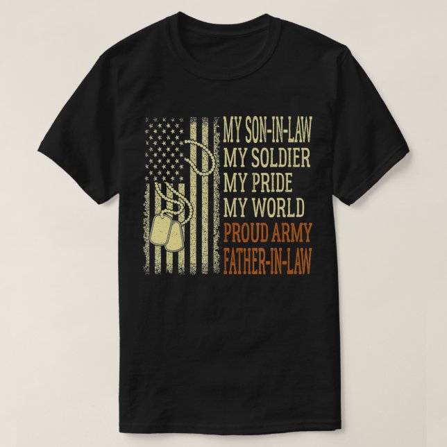 T-shirt Mens My SonInLaw My Soldier Proud Army FatherInLaw (Design devant)