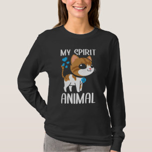 T-shirt Mens My Spirit Animal Chat I Love Papa Heart Valen