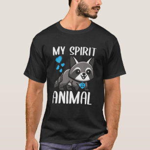 T-shirt Mens My Spirit Animal Raccoon I Love Papa Heart Va