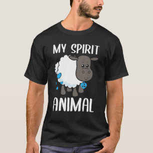 T-shirt Mens My Spirit Animal Sheep I Love Papa Heart Vale