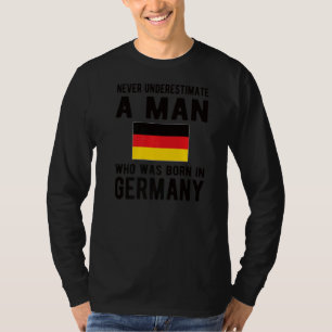 T-shirt Mens Né En Allemagne Drapeau Allemand Racines Alle