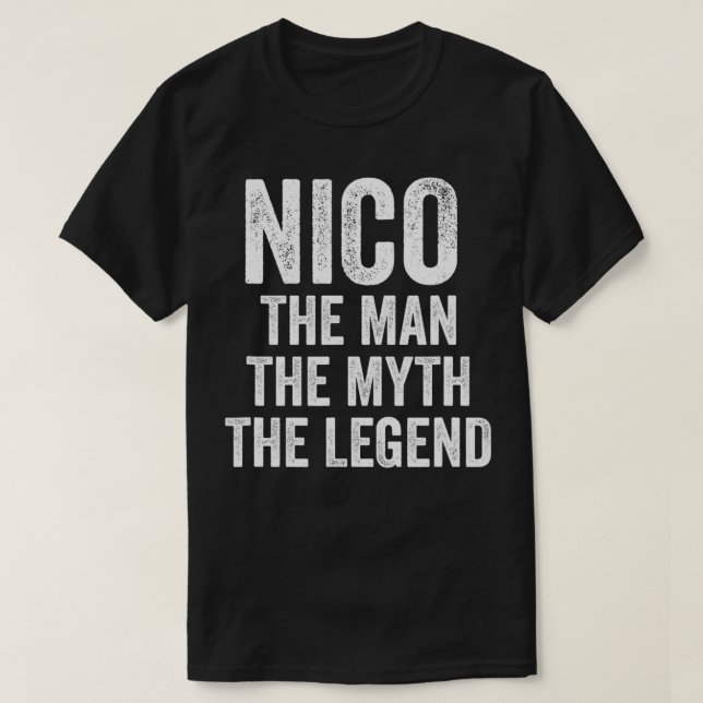 T-shirt Mens Nico L'Homme Le Mythe La Légende Prénom (Design devant)