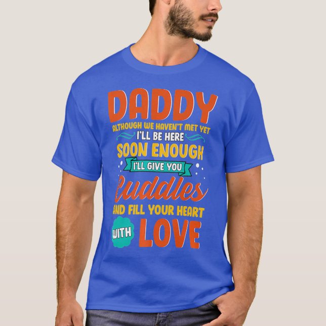 T-shirt Mens Nouveau Père Papa D'Être Attendu Bientôt (Devant)