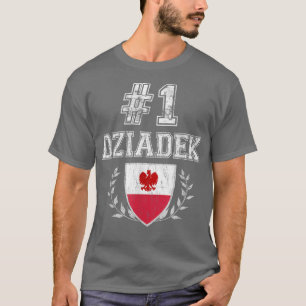 T-shirt Mens Numéro Un Dziadek Vintage grand-père polonais