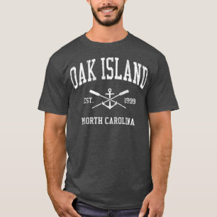 T-shirt Mens Oak Island NC Vintage Crossing Oars Bateau