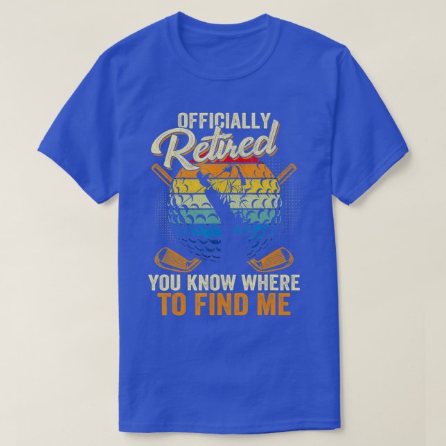 T-shirt Mens Officiellement Retraité Retro Funny Retiring  (Design devant)