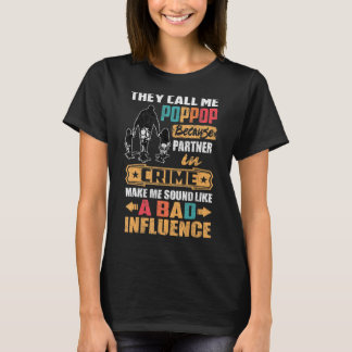 T-shirt Mens On M'Appelle Poppop Parce Que Partenaire Dans