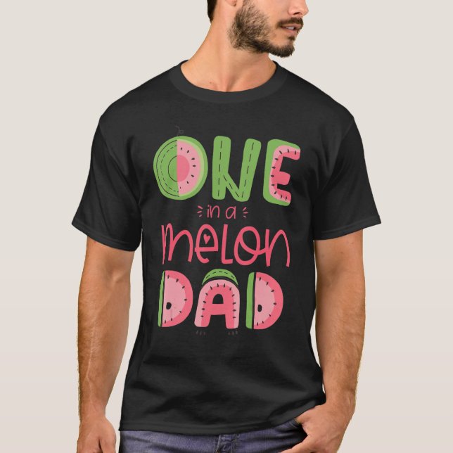 T-shirt Mens One In A Melon Papa Cute Watermelon First Bir (Devant)