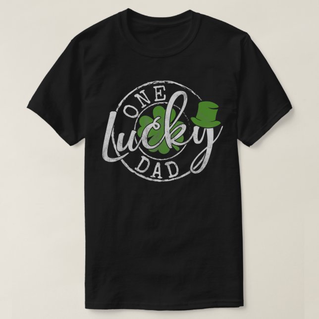 T-shirt Mens One Lucky Dad Funny Father Irish St Patrick's (Design devant)