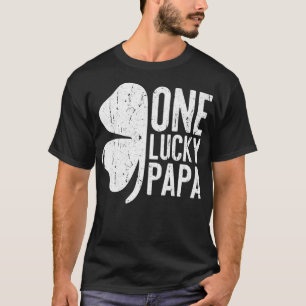 T-shirt Mens One Lucky Papa Vintage St Patrick Day Premi