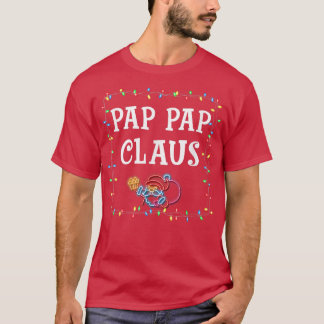 T-shirt Mens Pap Pap Claus Santa Christmas Lights Family P