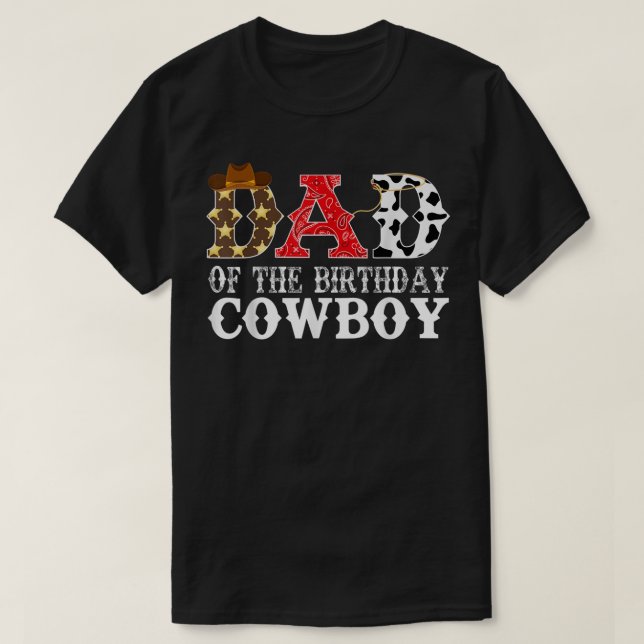 T-shirt Mens Papa 1st Premier jour de Birthday Cowboy West (Design devant)