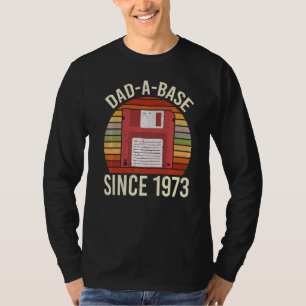 T-shirt Mens Papa A Base Depuis 1973 Disquette Vintage Fat