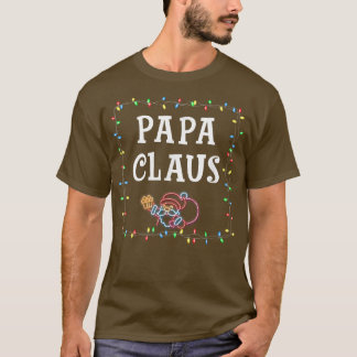 T-shirt Mens Papa Claus Père Noël Noël Lumières Noël Famil