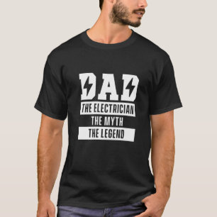 T-shirt Mens Papa Electricien Lineman Artiste Père High