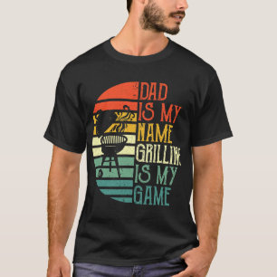 T-shirt Mens Papa Est Mon Nom Griller Est Mon Jeu Sport Fr