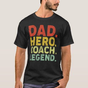 T-shirt Mens Papa Hero Coach Légende Coacher Papa Père D