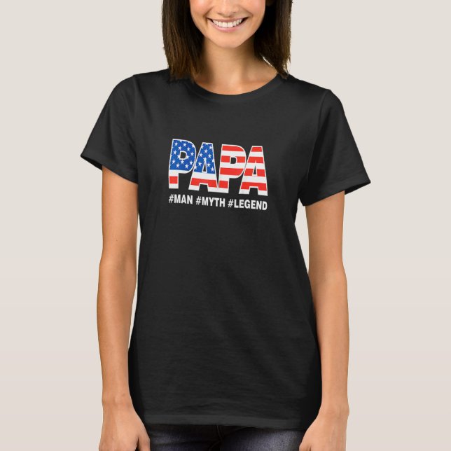 T-shirt Mens Papa Homme Mythe Légende Papa Père Père Fête  (Devant)