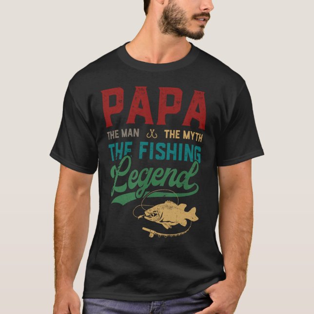 T-shirt Mens Papa Homme Mythe Pêche Légende Pêche Drôle Pê (Devant)
