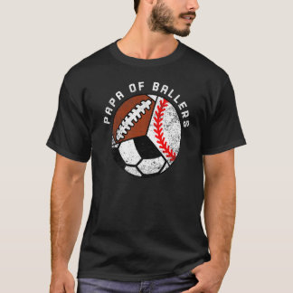 T-shirt Mens Papa Of Ballers Baseball Football Football Fo