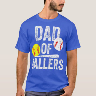 T-shirt Mens Papa of Ballers Drôle Papa of Baseball and So