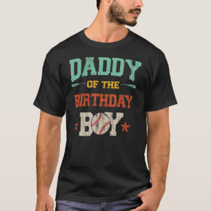 T-shirt Mens Papa Of The Birthday Boy Football Vintage R