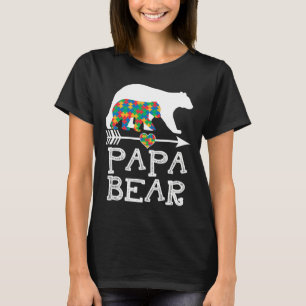 T-shirt Mens Papa Ours Autisme Hommes Père Papa Autisme Aw