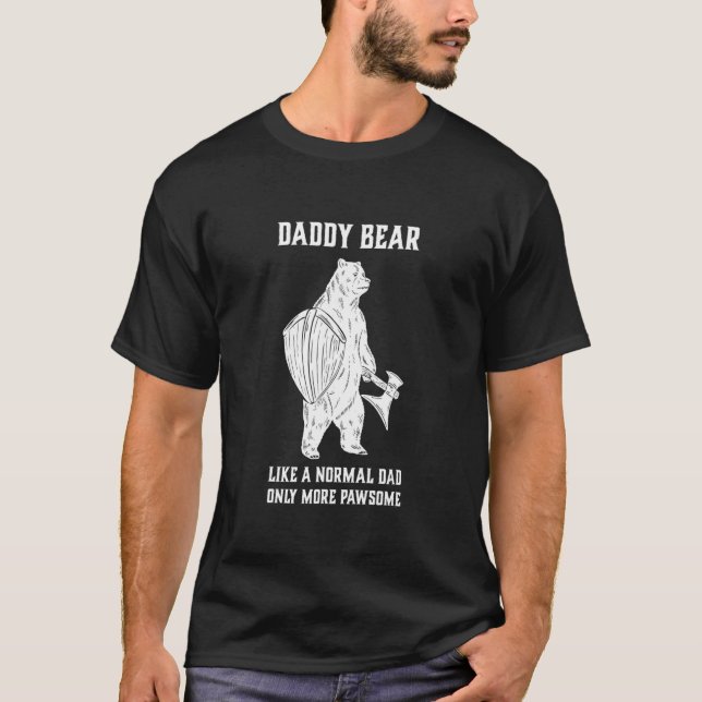 T-shirt Mens papa ours Fête des pères Viking Papa plaisant (Devant)