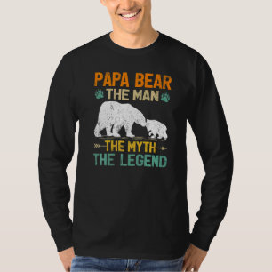 T-shirt Mens Papa Ours L'Homme Mythe Légende Ours Papa Fat