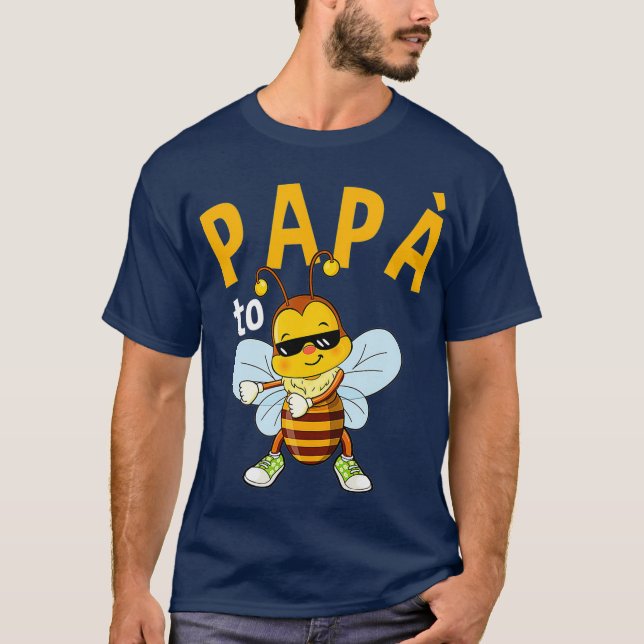 T-shirt Mens Papa Pour Être Futur Papa Flossing Bee (Devant)