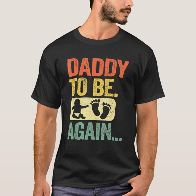 T-shirt Mens Papa sera de nouveau nouveau papa bientôt 2e  (Devant)