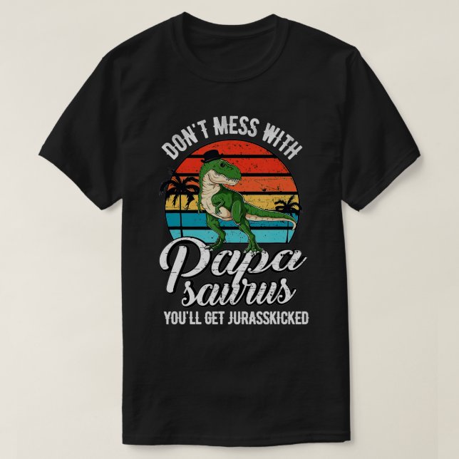 T-shirt Mens Papasaurus Rex Dinosaur Papa Daddy T-Rex Fath (Design devant)