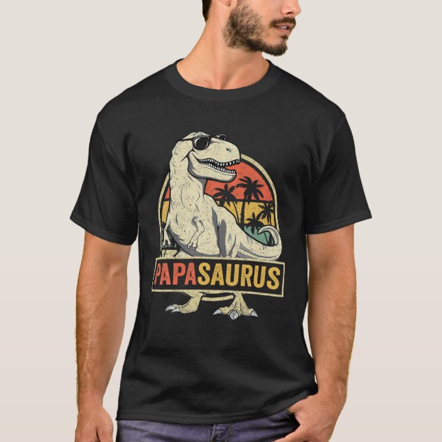 T-shirt Mens Papasaurus Rex Père Dinosaur Famille Dino Pa (Devant)